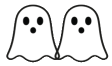 Two ghosts holding hands.